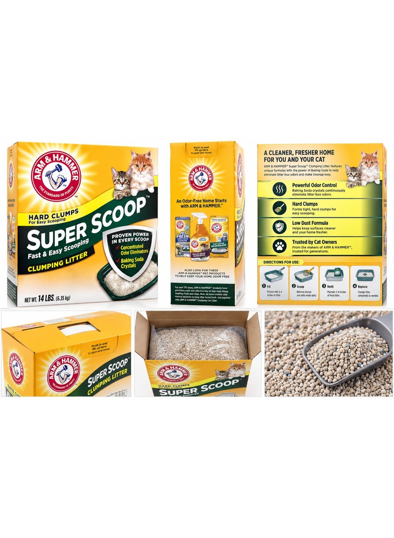 هامر Arm & Hammer Super Scoop رمل قطط متكتل سريع وسهل التنظيف للتحكم في الروائح – 6.35 كجم - Image 2