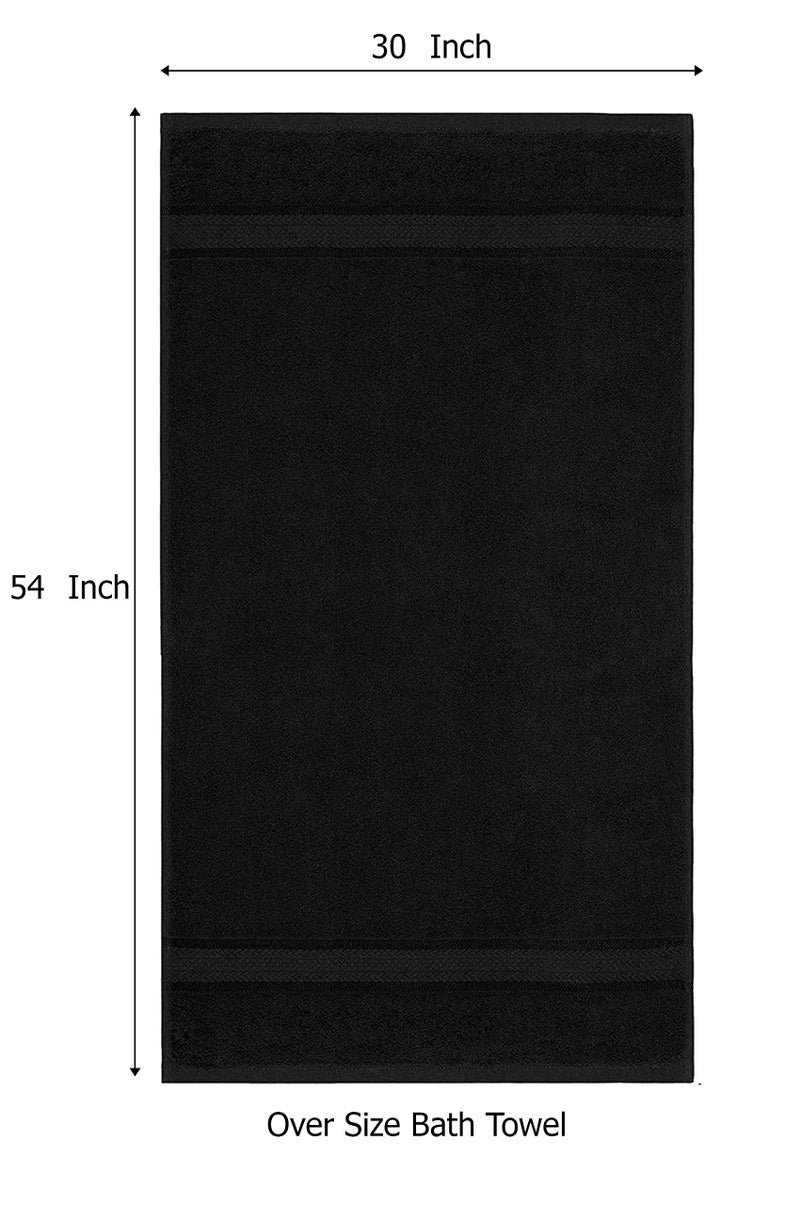 COTTON CRAFT Ultra Soft Bath Towels - 4 Pack Extra Large Bath Towel Set - Oversized 30x54 - Absorbent Everyday Luxury Hotel Spa Gym Shower Beach Pool Camp Travel Dorm - 100% Cotton - 580 GSM - Black - Image 2