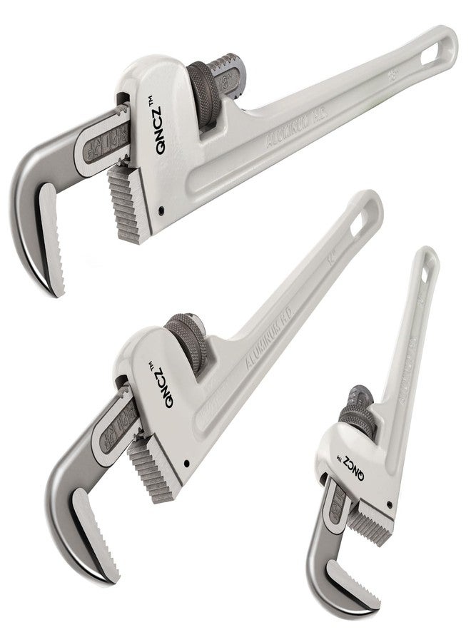 QNCZ Pipe Wrench Set, Professional Aluminum Pipe Wrench 10,14,18 Inch Heavy Duty Plumbers Wrench for Plumbers, Pipe, Home, Auto Repair - Image 1