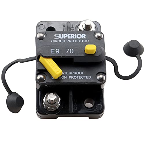 ZOOKOTO 12V- 48V DC 70 Amp Manual Reset Circuit Breaker Waterproof - Image 1