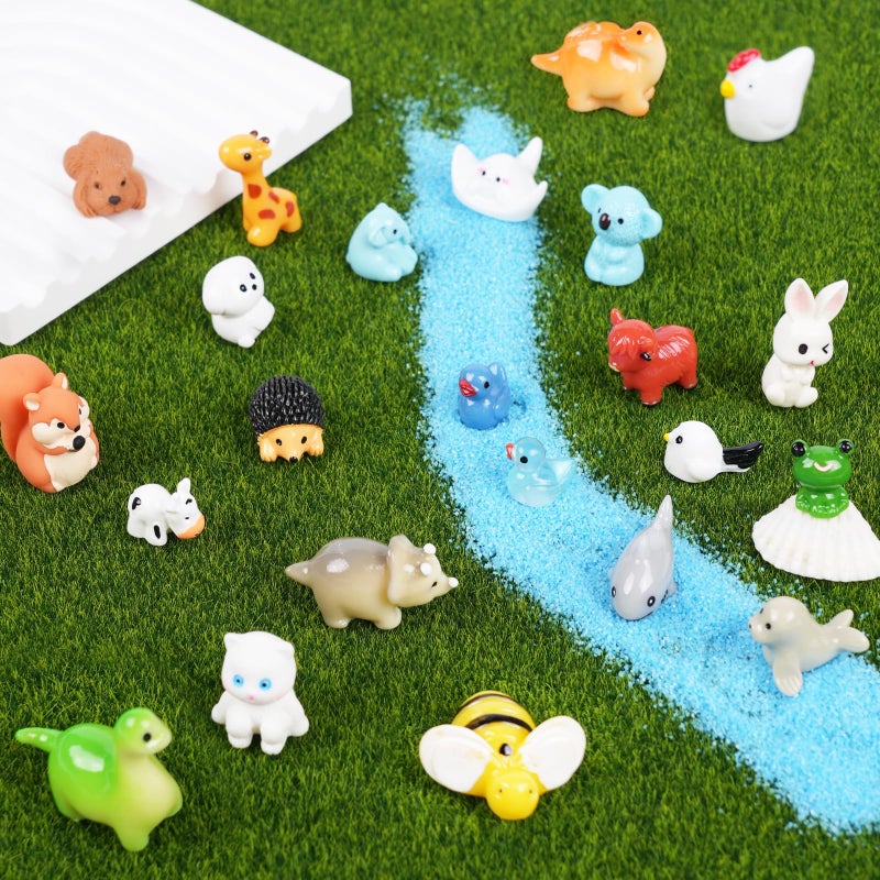 BeadRiver 50PCS Mini Resin Animals Tiny Animals Miniature Figurines Bulk for Micro Fairy Garden Landscape Dollhouse Accessories Hide and Seek Crafts Decor Aquarium Toys - Image 5