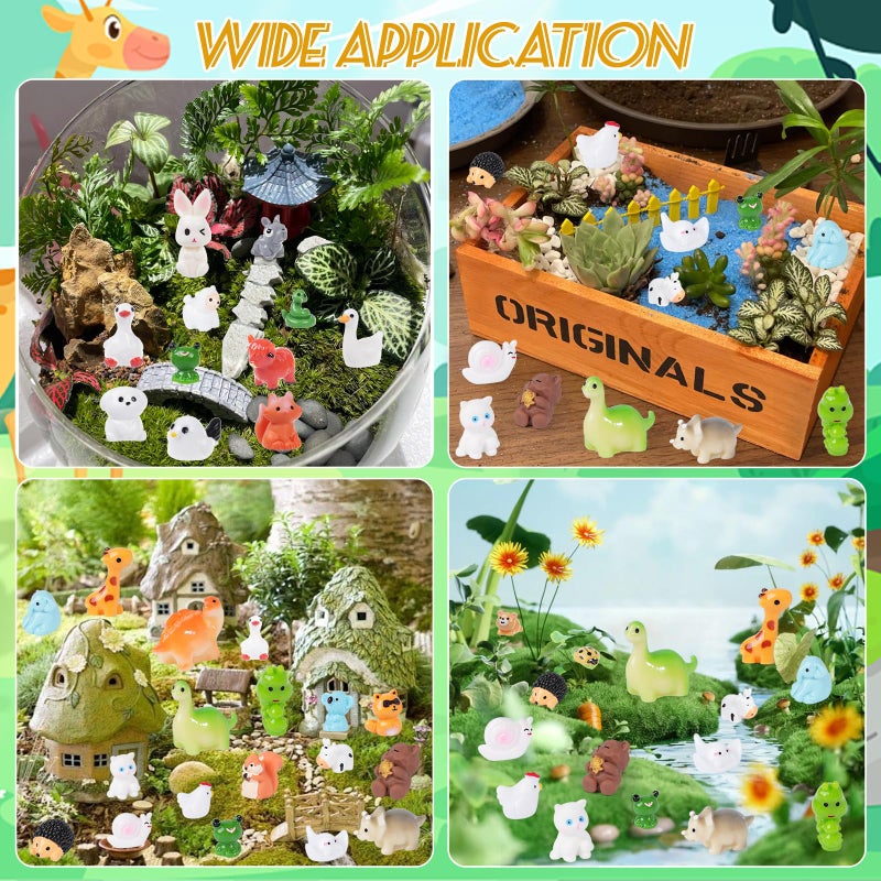 BeadRiver 50PCS Mini Resin Animals Tiny Animals Miniature Figurines Bulk for Micro Fairy Garden Landscape Dollhouse Accessories Hide and Seek Crafts Decor Aquarium Toys - Image 4