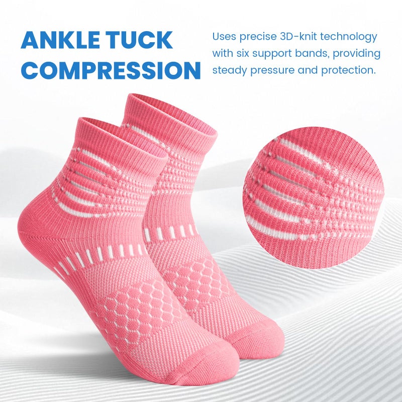 IRAMY Compression Socks for Women Men Coolmax Moisture Wicking Ankle Support Socks Plantar Fasciitis Relief 3 Pairs - Image 3