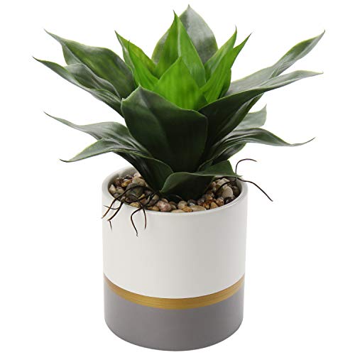 Briful Succulents Artificial Plants Fake Agave Aloe Plants in Gold and Dark Grey Ceramic Pot 94 Tall Small Faux House Plant Indoor for Home Office Table Livingroom Bookshelf Decorations
