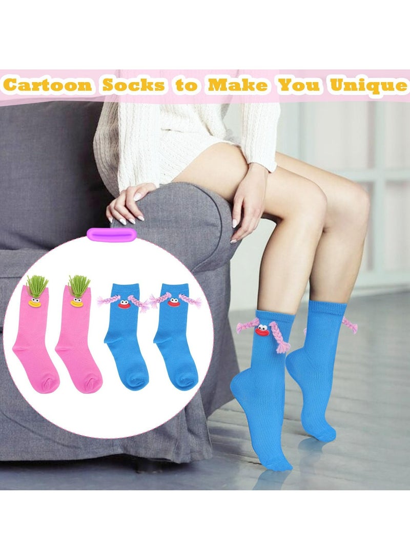 CMGTYYD. جوارب مضحكة، 2 زوج من الجوارب الكرتونية المبتكرة للأولاد والبنات، ملونة ولطيفة، مثالية للهدايا وهدايا الحفلات وهدايا أعياد الميلاد، وملابس يومية ممتعة - Image 2