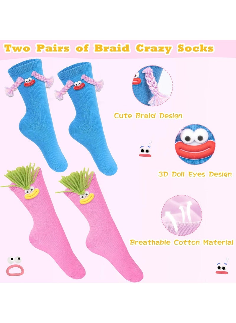 CMGTYYD. جوارب مضحكة، 2 زوج من الجوارب الكرتونية المبتكرة للأولاد والبنات، ملونة ولطيفة، مثالية للهدايا وهدايا الحفلات وهدايا أعياد الميلاد، وملابس يومية ممتعة - Image 3