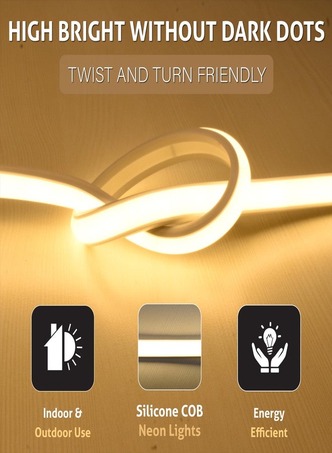 Forus 20 Meter LED Neon Strip Light, 10mm Warm White Waterproof Flexible 20M COB Neon Rope Light, Cuttable LED Strip for Indoor Outdoor Wall Decor, Home, Shop, Party & Festival Lighting 1-Yr Warranty - Image 3