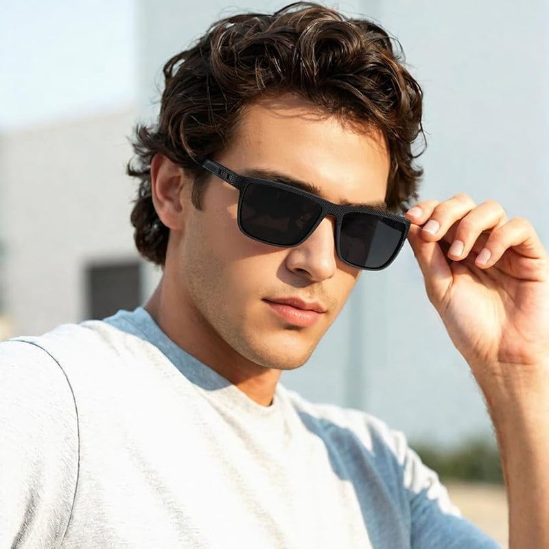 CIFOYA Mens Sunglasses, Polarized Sunglasses Men Womens Trendy Square for Driving Fishing Sun Glasses UV400 Protection 3 Pack - Image 2