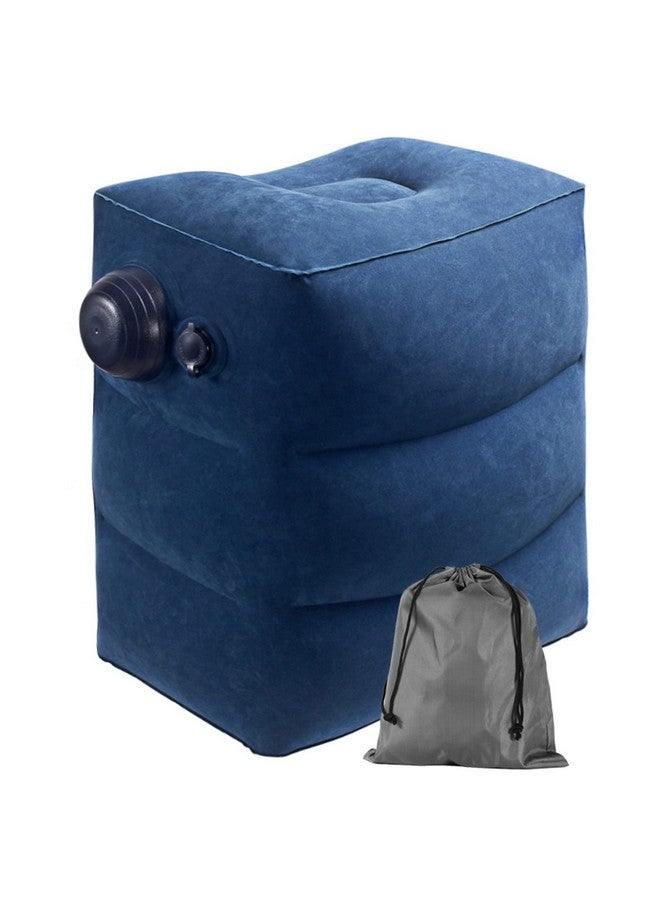 The Autostory Innovative Single Pump Nozzle Inflatable Foot Rest Pillow, Portable, Baby Toddler's Travel Airplane Bed, Ergonomic leg rest for Adults "No Mouth Blow Needed" (Blue) - Image 1