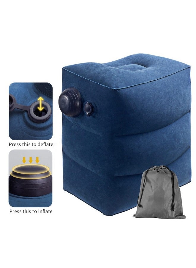 The Autostory Innovative Single Pump Nozzle Inflatable Foot Rest Pillow, Portable, Baby Toddler's Travel Airplane Bed, Ergonomic leg rest for Adults "No Mouth Blow Needed" (Blue) - Image 2