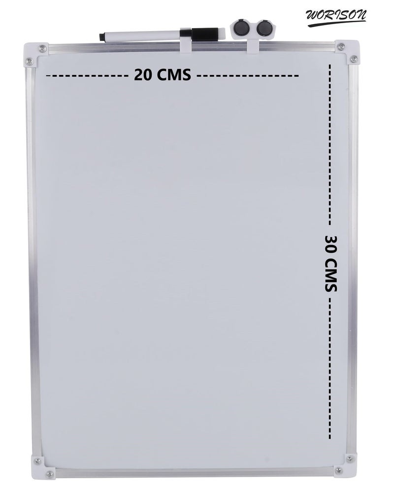 Worison Double Sided A4 Size White and Green Non-Magnetic Whiteboard Dry Erase Writing and Drawing Non Hanging Board (30 x 20 cms) - Image 2