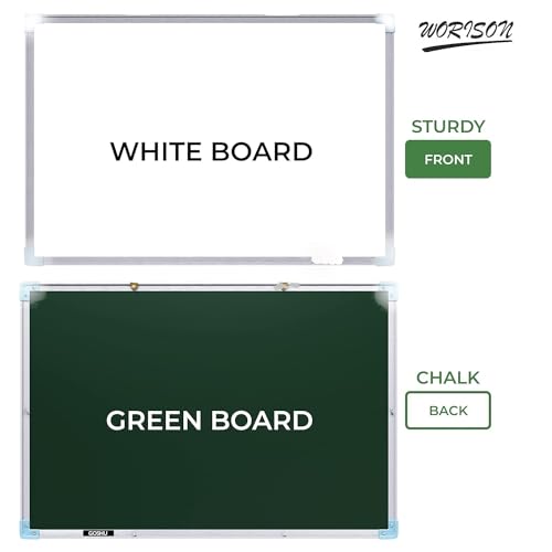 Worison Double Sided A4 Size White and Green Non-Magnetic Whiteboard Dry Erase Writing and Drawing Non Hanging Board (30 x 20 cms) - Image 3
