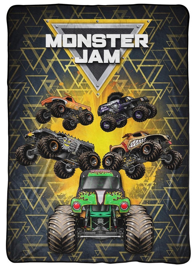Jay Franco Jay Franco Monster Jam MJ Life Blanket - Measures 62 x 90 inches, Kids Bedding Features Grave Digger - Fade Resistant Super Soft Fleece  - Image 1