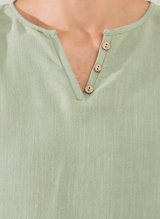 Styli Oversized Plain V Neck T-Shirt - Image 3