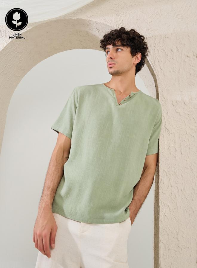 Styli Oversized Plain V Neck T-Shirt - Image 1