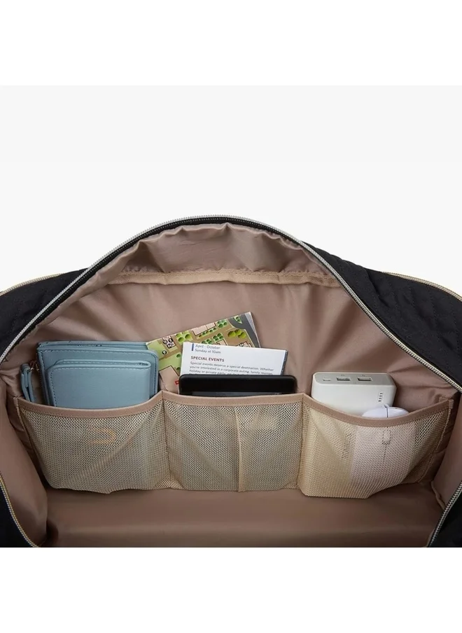 باج سمارت BAGSMART Black Weekender Overnight Bag Large Carry-on Bag With Shoe Bag