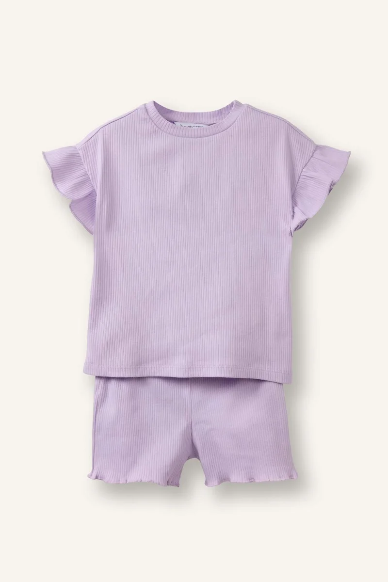 DeFacto Baby Girl 2 piece Regular Fit Crew Neck T-shirt and Shorts Set
