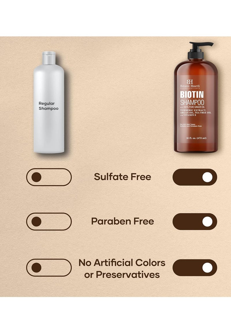 Botanic Hearth BOTANIC HEARTH Biotin Shampoo - 16 fl oz - Promotes Thicker, Fuller Hair - Hydrating & Nourishing Formula for Stronger Hair Growth - Sulfate-Free, Paraben-Free, Safe for All Hair Types  - Image 3