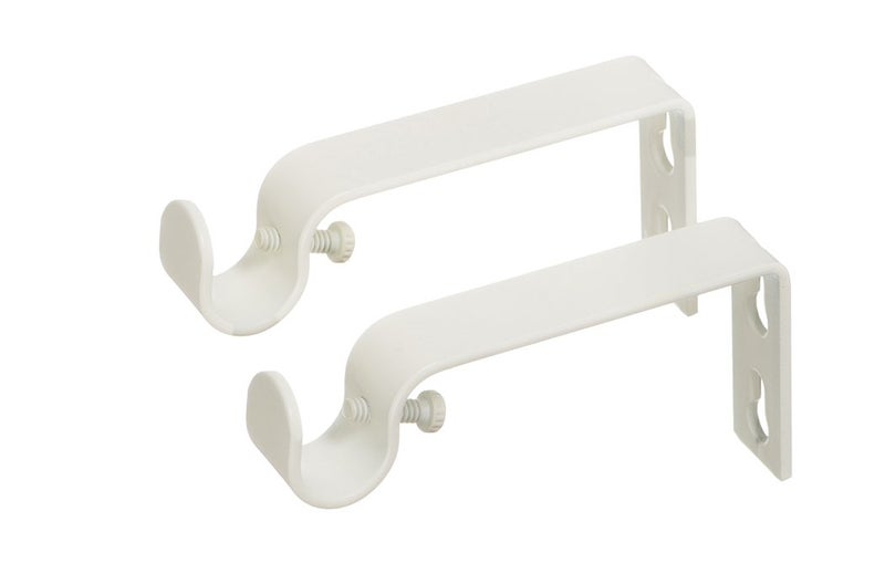 Ivilon Fixed Brackets for Curtain Rods  for 12 or 58 Inch Rods Set of 2  Ivory