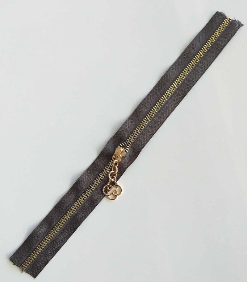 Angel Çanta Aksesuar Angel Bag Accessory Headed Zipper 30 cm Light Gold Metal Dark Mink 