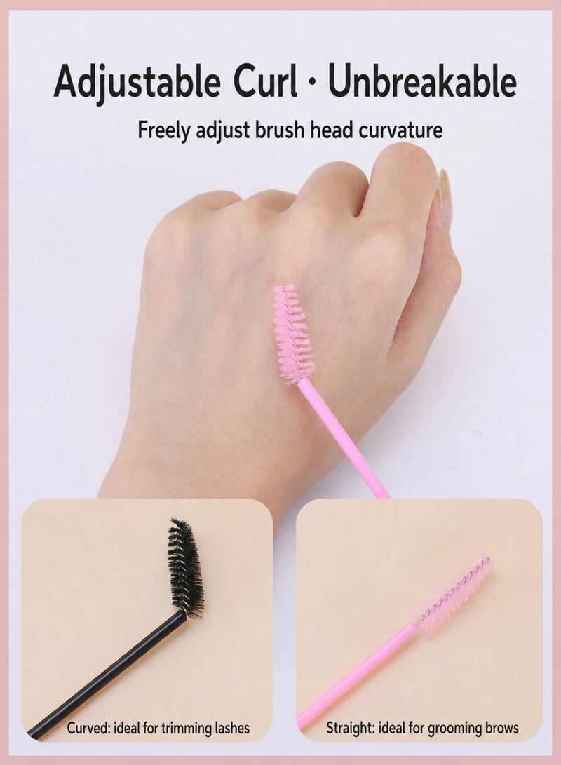 JMEILI 6Pcs Eyelash Curlers Set, Lash Curler with Built-in Comb and 4 Silicone Refills, Portable Eye Curler with Eyebrow Brush for Women Daily Makeup, Pink - Image 5