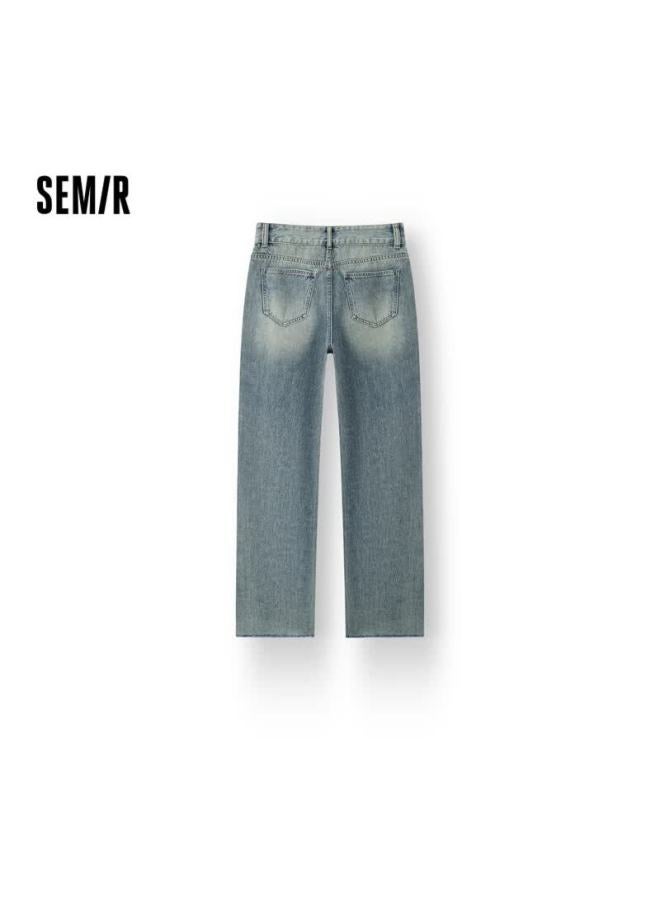 Semir Women's Denim Flared Jeans With High Waist And Floor-length, Lazy And Cool Style For Spring - Image 1