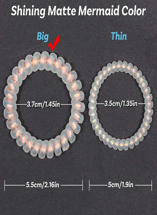 SIADEE 10 Piece Spiral Hair Ties For Thick Hair, Coil elastics Hair Ties, Multicolor Spiral,No Crease Hair Coils, Telephone Cord Plastic For Women And Girls (Shining Matte Mermaid Color) - Image 4