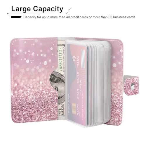Rouidr Business Card Organizer, RFID Business Card Holder, Small Slim Leather Cards Book, Pocket Name Card Holder Wallet for Women, Work Hard - Image 3