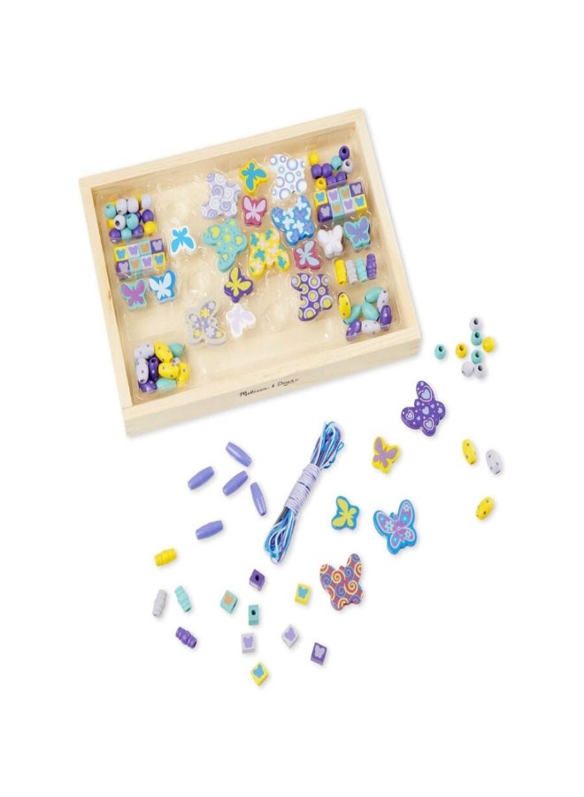 Melissa & Doug Created By Me! Wooden Crafting Butterfly Beads Set Multicolour 17.65 x 2.54 x 24.77 cm SMD6073174 - Image 2