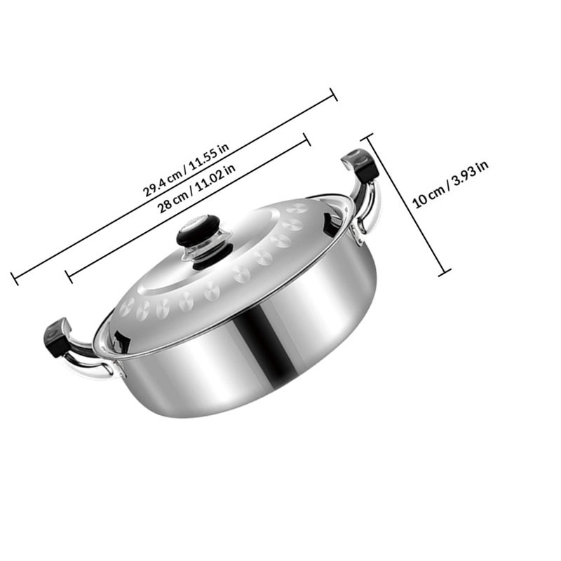 Dual Handle Hotpot Pot Stainless Steel Divided Hot Pot Multi-function Stockpot Home Accessory - Image 2