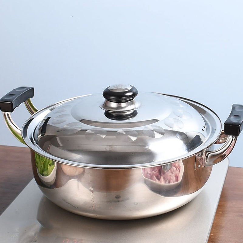 Dual Handle Hotpot Pot Stainless Steel Divided Hot Pot Multi-function Stockpot Home Accessory - Image 5