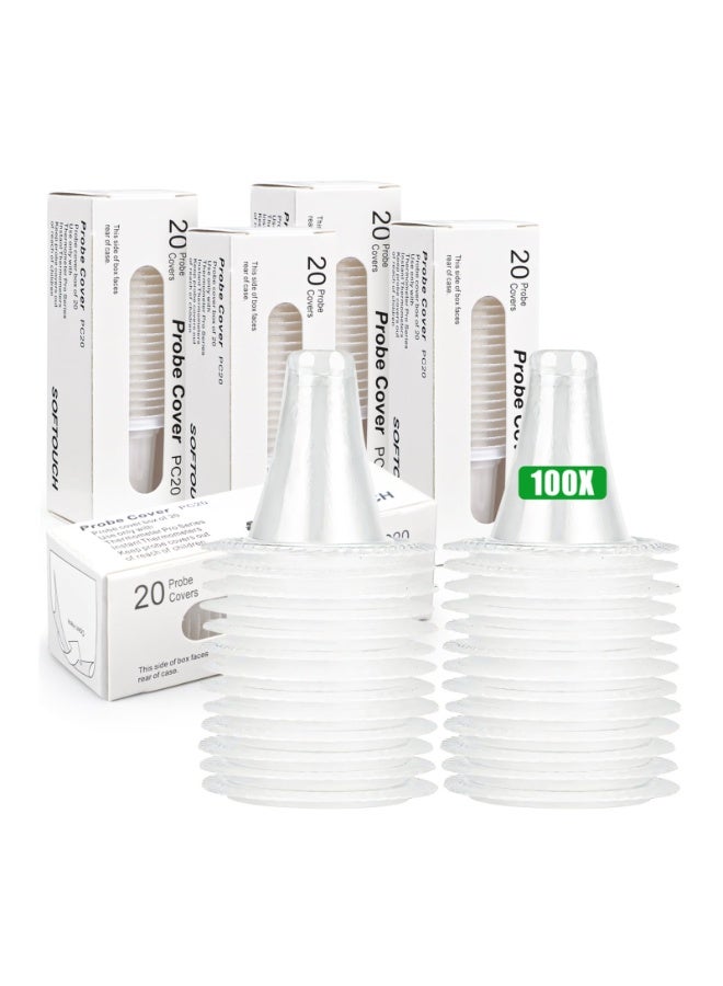 Generic 100 Pcs Ear Thermometer Probe Covers, Replacement Lens Filter Caps for Braun Thermometers, Disposable Hygienic Refill Tips Compatible with All Braun Models  - Image 1