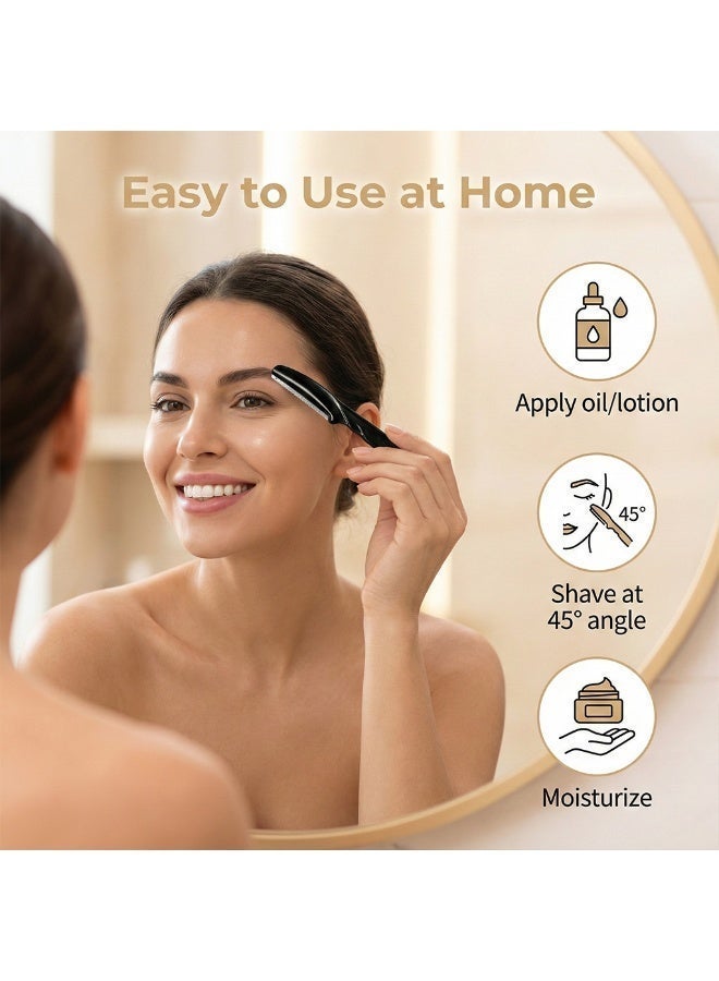 MAGEFY تشذيب الحواجب، تصميم آمن، ماكينة تشذيب شعر الوجه، تزيل الشعر الدقيق للحواجب (أسود). - Image 2