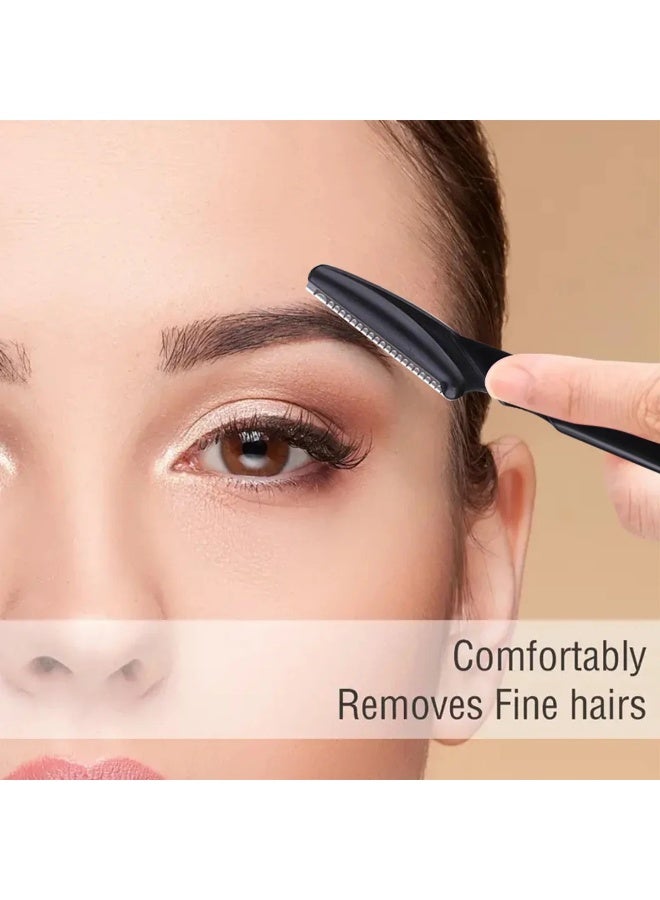 MAGEFY تشذيب الحواجب، تصميم آمن، ماكينة تشذيب شعر الوجه، تزيل الشعر الدقيق للحواجب (أسود). - Image 4