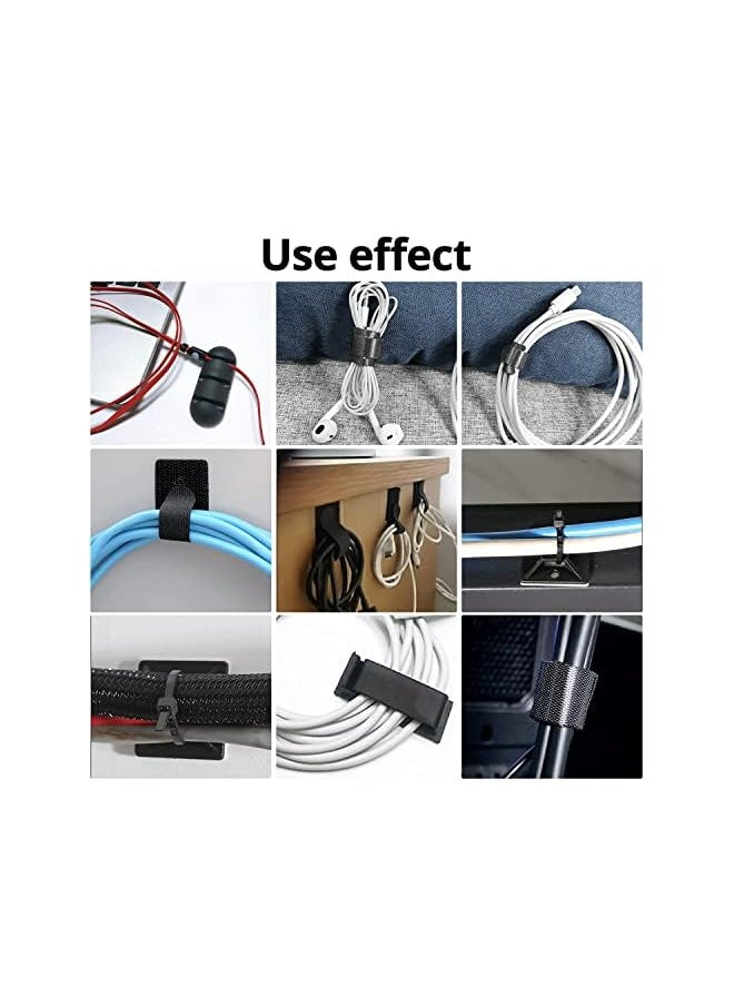 wisfunlly 173 Pcs Cable Management Organizer Kit, 4 Cable Sleeve Split, 47 Self Adhesive Cable Clips Holder, 20 Cable Ties, 100 Fasten Cable Ties, 2 Roll Cable Tie for TV Home Office Cord Holder Desk  - Image 4
