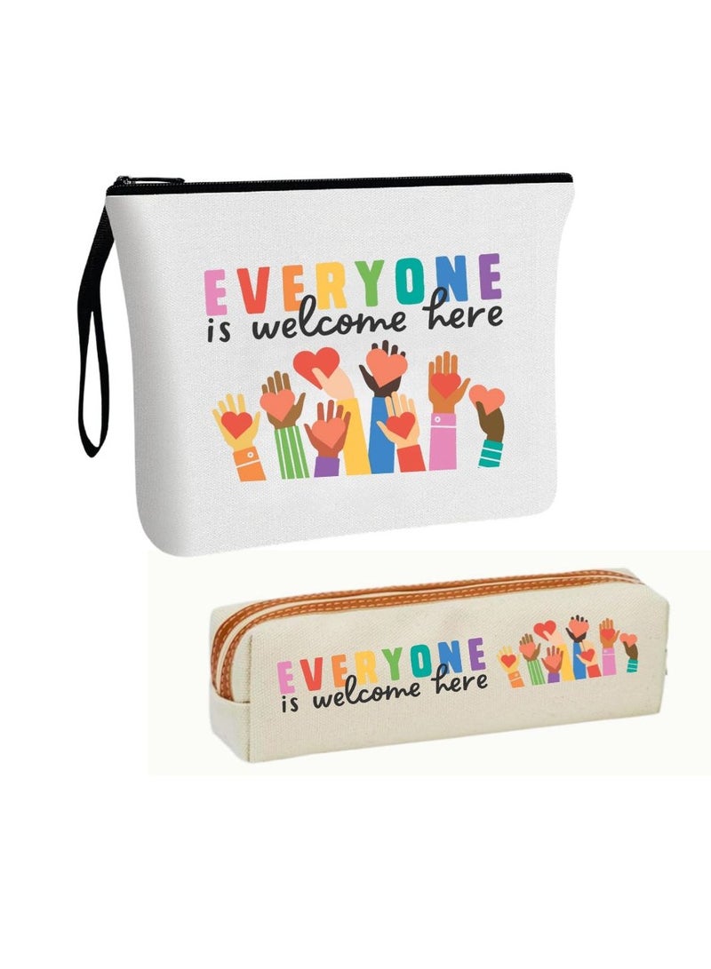 PRINTSHOP4ME Teachers Day Cosmetic Bag And Pencil Pouch Combo–Thoughtful Gift Set For Teachers–Ideal For Women Educators–Appreciation Gift For Teacher’s Day,End Of Year Or Back To School - Image 1