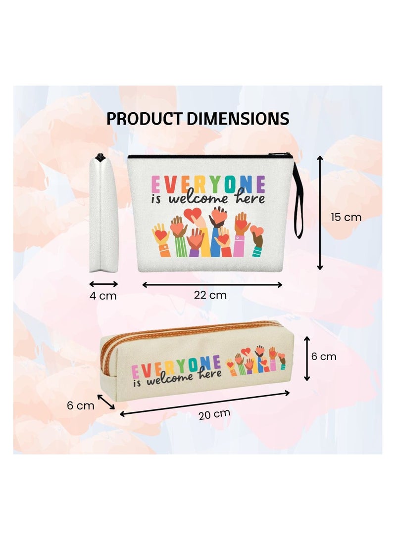 PRINTSHOP4ME Teachers Day Cosmetic Bag And Pencil Pouch Combo–Thoughtful Gift Set For Teachers–Ideal For Women Educators–Appreciation Gift For Teacher’s Day,End Of Year Or Back To School - Image 3