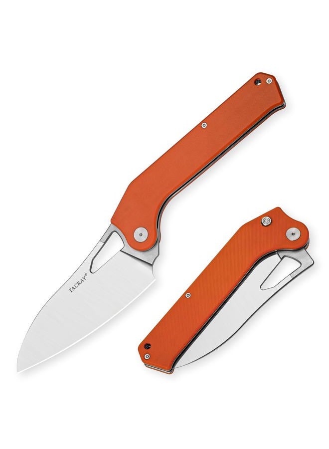 TACRAY Folding Kitchen Chef Knife, 4.4" Foldable Camping Knife with 10cr15mov Stainless Steel Blade, Anti-skidding and Ergonomic Designed G10 Handle for both Indoor and Outdoor Cooking - Image 1