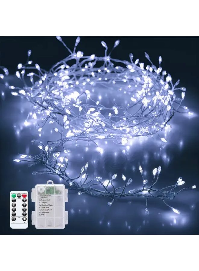 White LED Fairy String Lights 100LED 8 Modes Remote Timer Indoor Battery Decor - Image 1