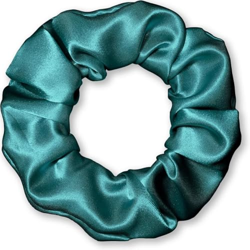 Young Arrow Premium Satin Scrunchies, Anti-Hair Breakage Ties, Hair Bands, Rubber Bands Ponytail Holders, Hair Accessories for Girls & Women, Best Gift (Pack of 6) (Turquoise) - Image 2
