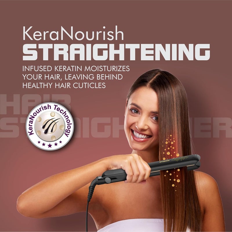 Havells مستقيم شعر هافيلز HS4401 كيرا نورش مع مؤشر LED، تقنية تسخين فورية، لجميع أنواع الشعر، متوافق مع الجهد العالمي (أسود) - Image 4