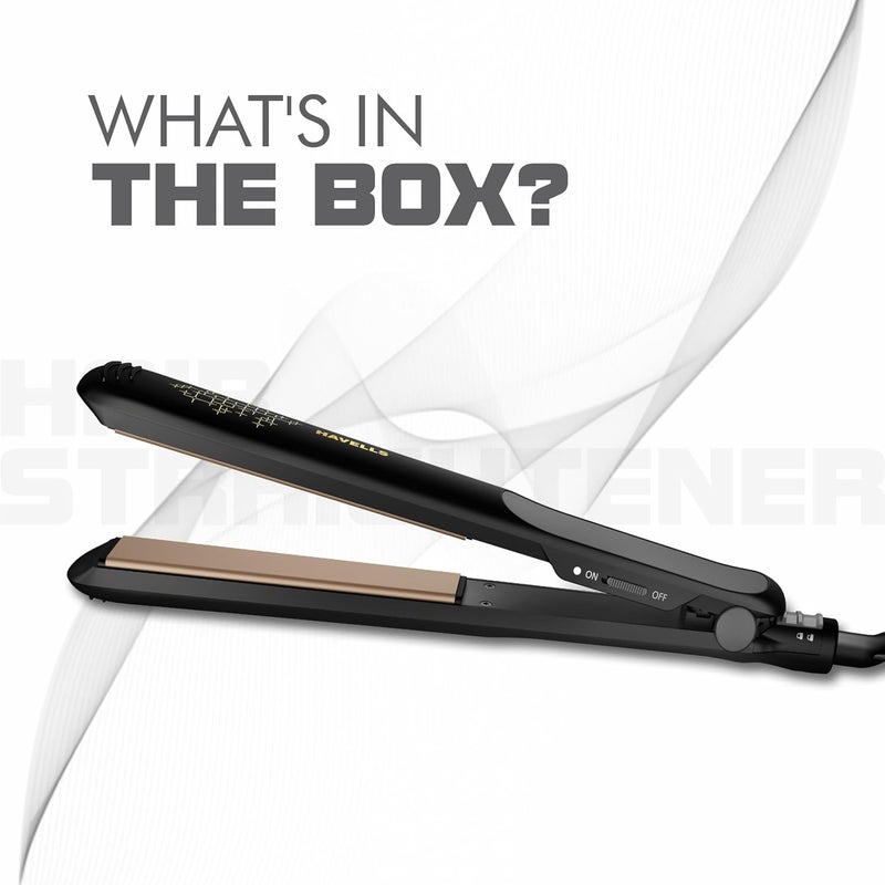 Havells مستقيم شعر هافيلز HS4401 كيرا نورش مع مؤشر LED، تقنية تسخين فورية، لجميع أنواع الشعر، متوافق مع الجهد العالمي (أسود) - Image 2