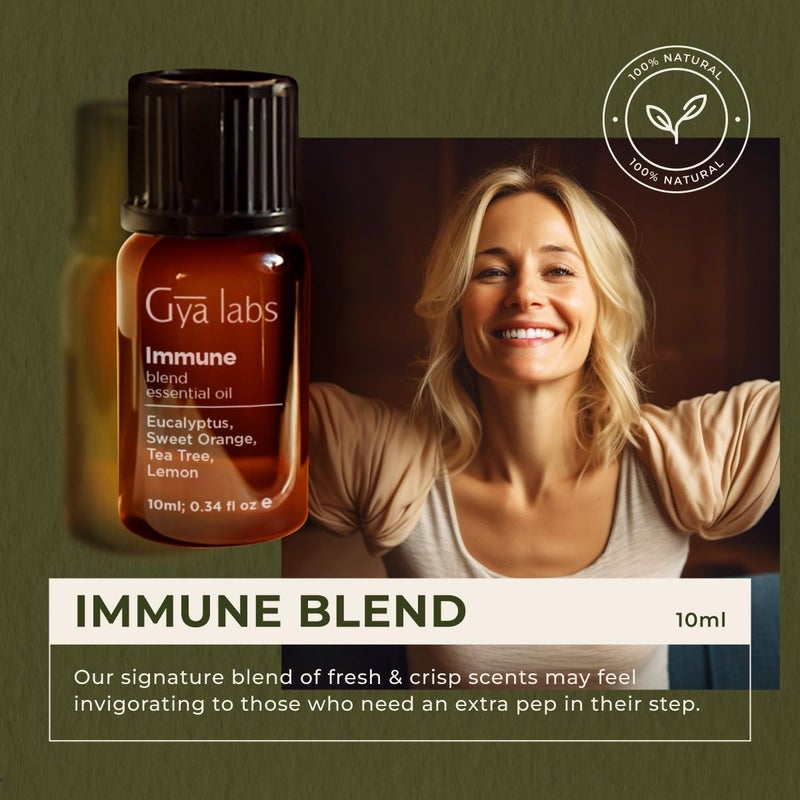 Gya Labs Immune Essential Oil Blend for Diffuser & Wellness - Thieves Essential Oil for Cleansing & Invigorating (0.34 Fl Oz) - Image 2