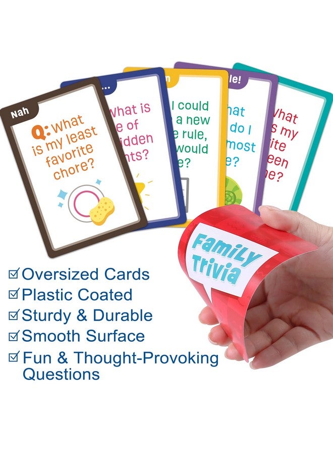 LotFancy Family Trivia Game, Ages 4 and up, Family Games for Kids and Adults, 60 Fun Trivia Cards, Family Conversation Starters for Family Game Night, Party, Travel, Road Trip, Jumbo Size - Image 4