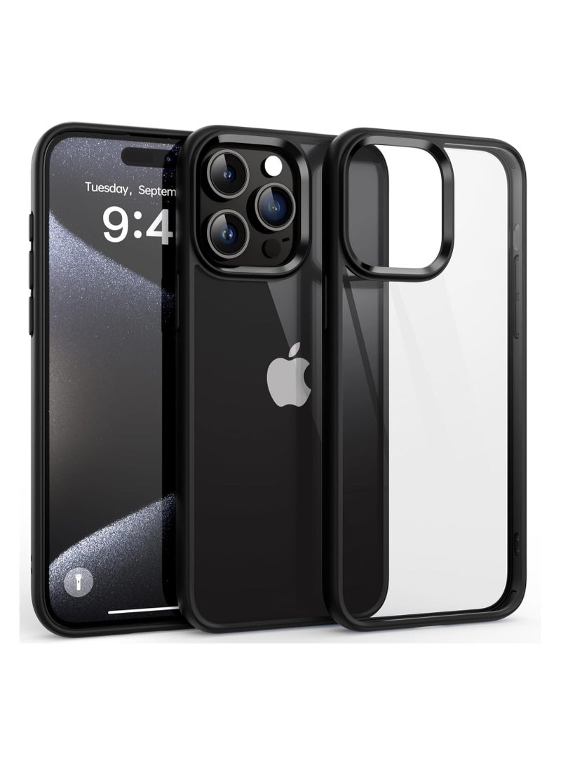 Magic Mask QY Series TPU Protection Case Compatible with iPhone 15 Pro Max 6.7 inch Unique Black Frame Clear for iPhone 15 Pro Max 6.7 inch  - Image 1