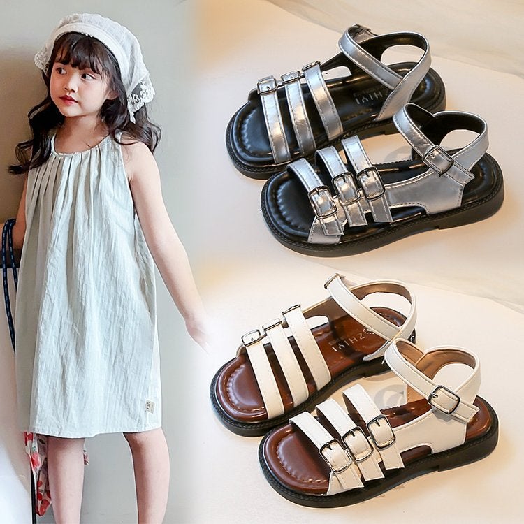 Korean Style Girls' Sandals Stylish Children'S Princess Shoes Little Girl'S Roman Shoes Open Toe Baby Beach Shoes - Image 2