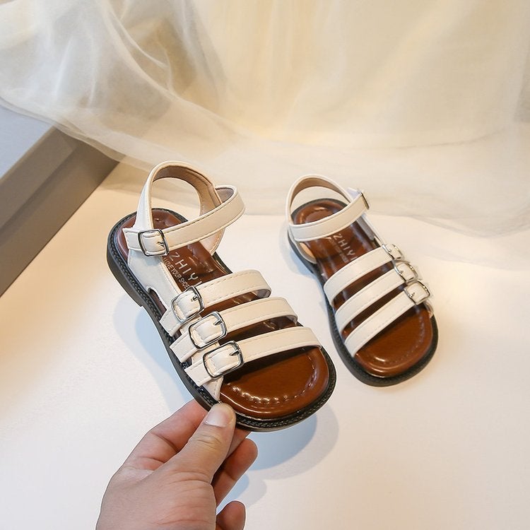 Korean Style Girls' Sandals Stylish Children'S Princess Shoes Little Girl'S Roman Shoes Open Toe Baby Beach Shoes - Image 1