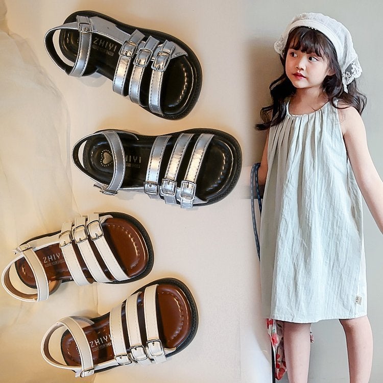 Korean Style Girls' Sandals Stylish Children'S Princess Shoes Little Girl'S Roman Shoes Open Toe Baby Beach Shoes - Image 3