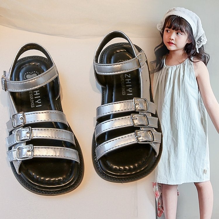 Korean Style Girls' Sandals Stylish Children'S Princess Shoes Little Girl'S Roman Shoes Open Toe Baby Beach Shoes - Image 4