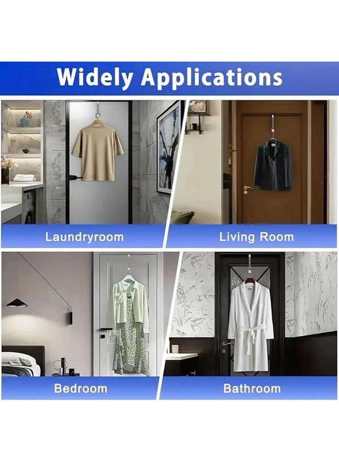 1pc White Foldable Door Hook No Drill Installation Space Saving Wardrobe Organizer - Image 5